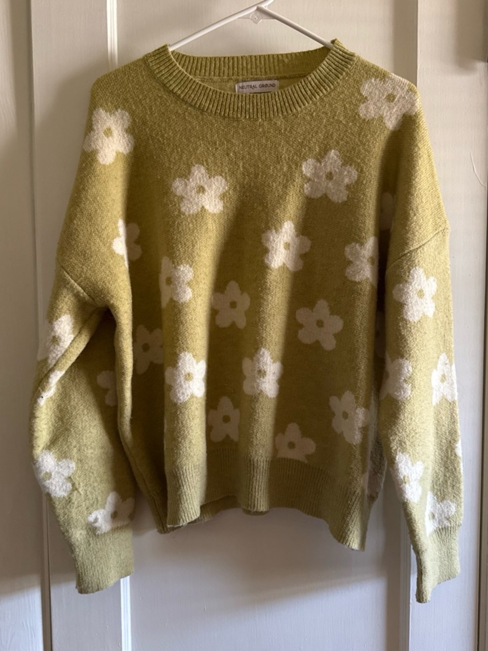 Neutral Ground Yellow/Green Floral Crewneck Sweater